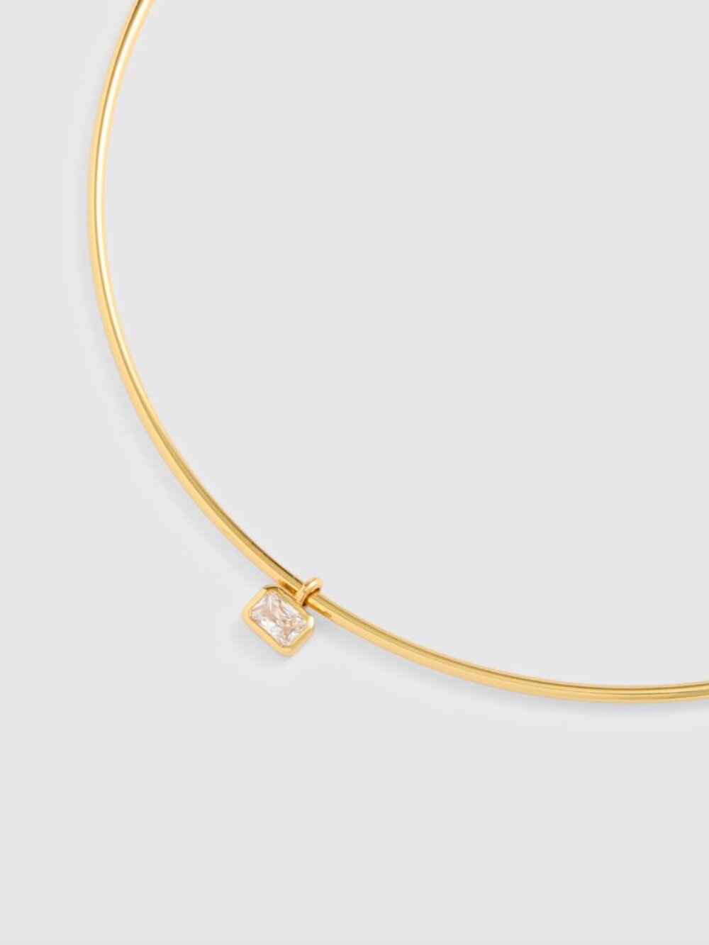Madewell Emerald-Cut Crystal Wire Choker Necklace in Antique Gold
